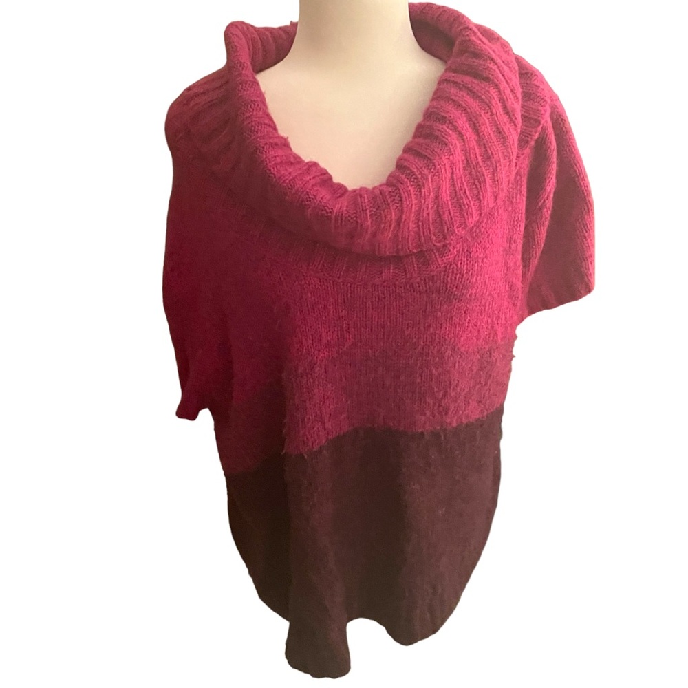 🖤 Dressbarn Cowl Neck Ombré Color Block Sweater Size 22/24 Pink Purple